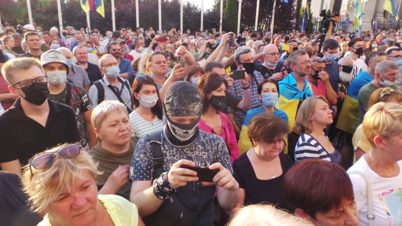 Под Офисом Зеленского в Киеве проходит акция протеста против условий прекращения огня на Донбассе 29