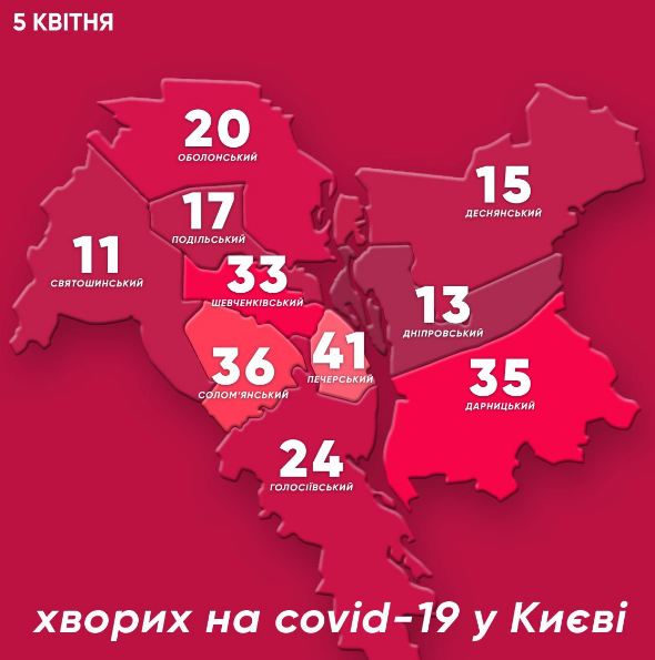 Кличко опубликовал карту распространения COVID-19 в Киеве: За сутки больше всего новых случаев выявили в Дарницком районе 01
