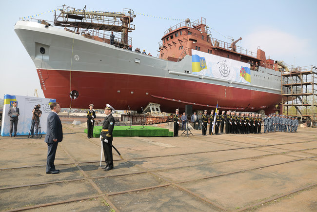 На воду в Киеве спустили новый разведывательный корабль для ВМС: Это огромный прорыв 13