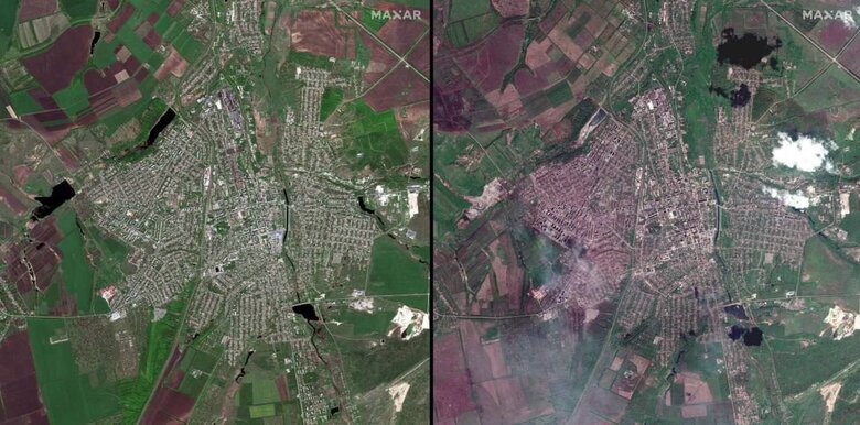 Як змінився Бахмут за рік - супутникові знімки 05