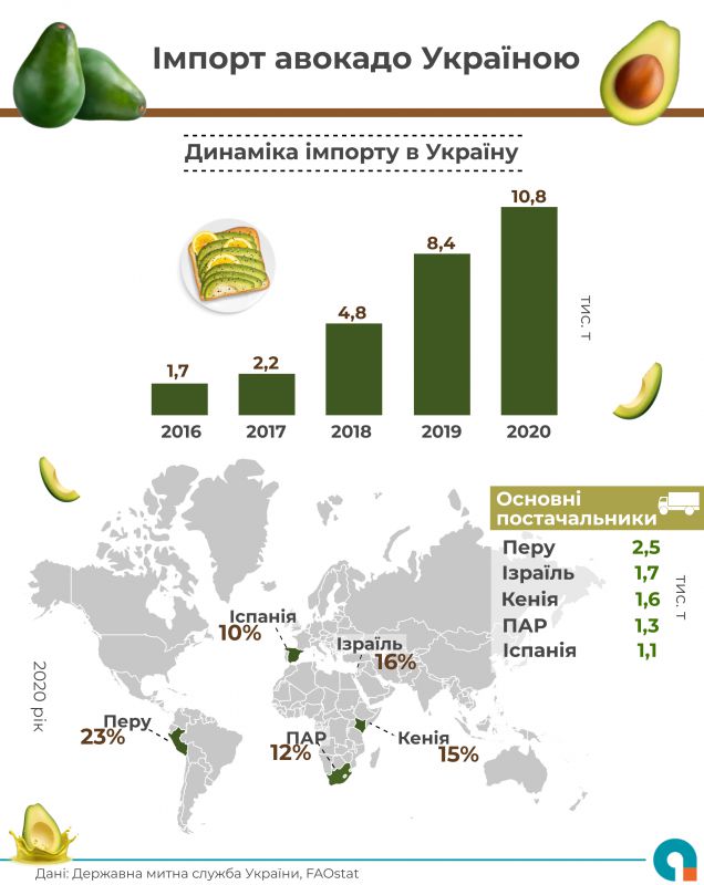 Импорт авокадо в Украину вырос за пять лет в 6 раз, – УКАБ 01