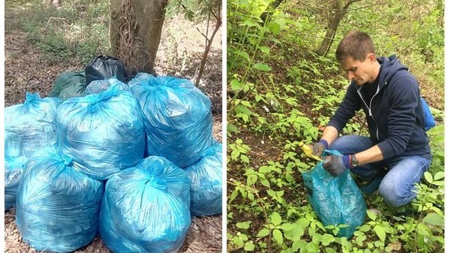 Экоактивист из Киева за время карантина очистил лес от 2,5 тонн мусора 02