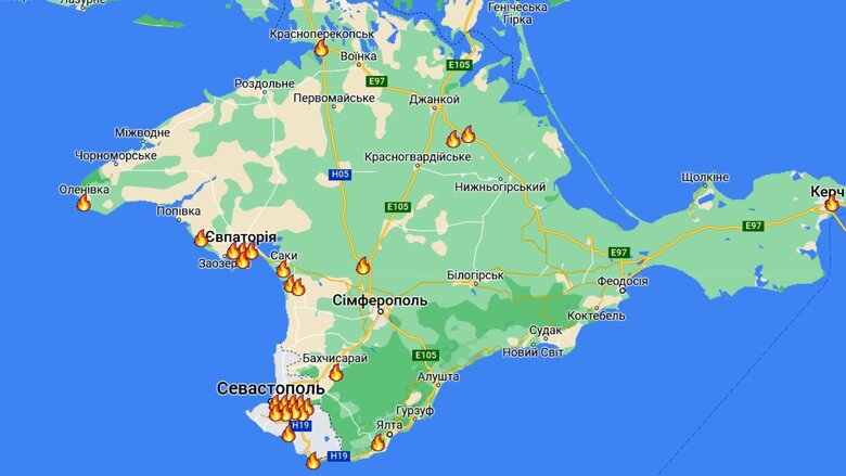 Місця 27 вибухів на території окупованого Криму нанесли на інтерактивну карту, - Кримськотатарський ресурсний центр 01