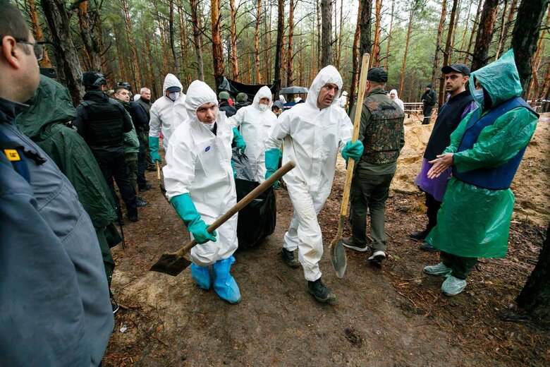 A total of 436 bodies were exhumed from the mass burial site in Izyum, Kharkiv Oblast, - OVA 01