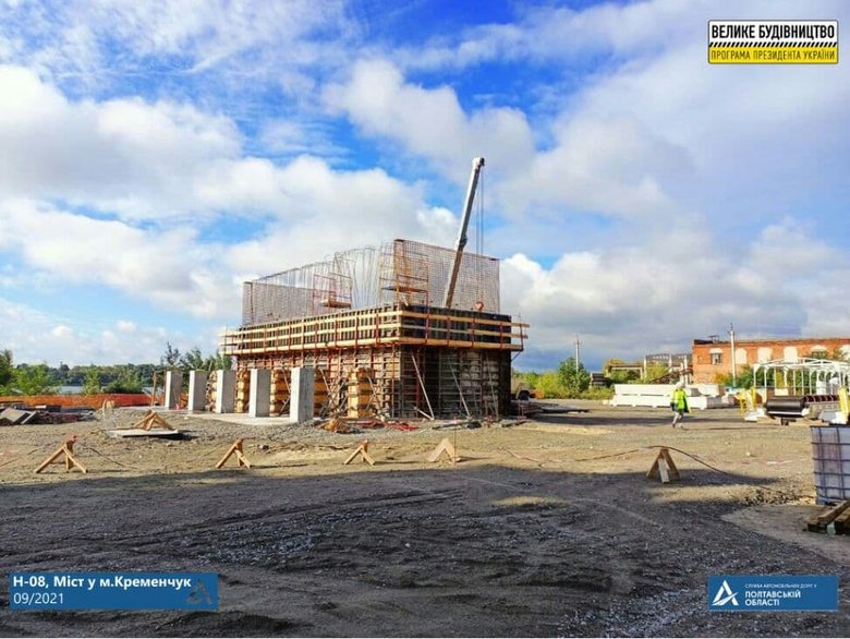Начат монтаж бетонного завода для строительства Кременчугского моста, - Укравтодор 02