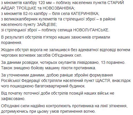 Враг за сутки 18 раз атаковал позиции ОС: ранены 5 украинских воинов, уничтожены 4 оккупанта и БМП 02