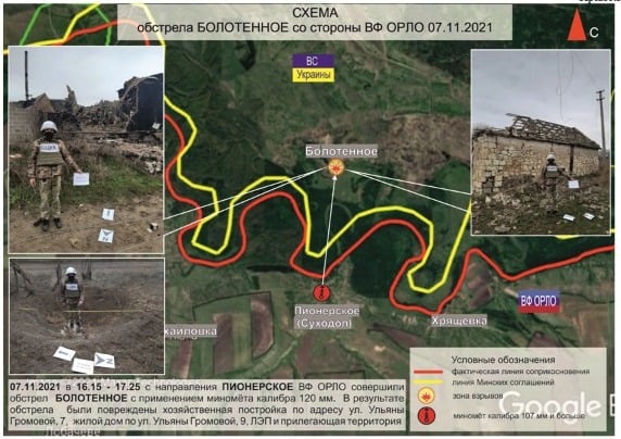 Российские войска обстреляли из 120-мм минометов населенный пункт Болотенное в Луганской области, - СЦКК 06