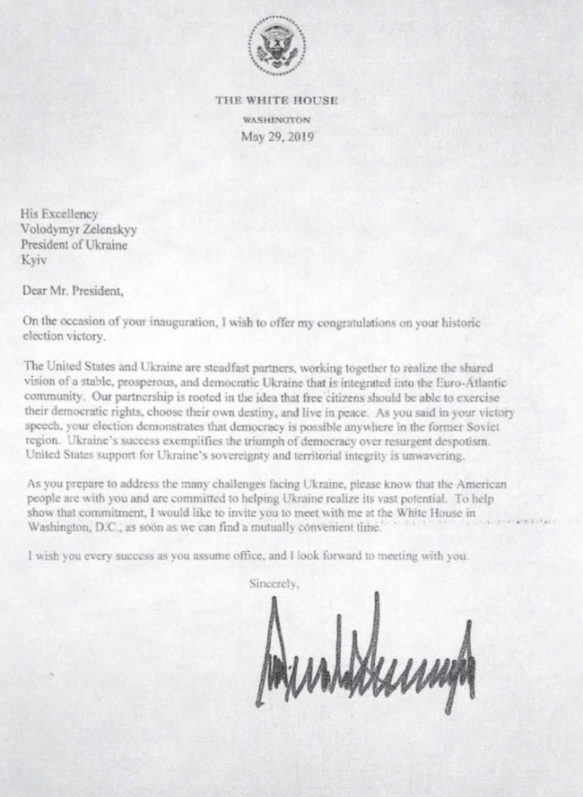 Опубликован текст поздравительного письма Трампа Зеленскому: Хочу пригласить вас на встречу в Белом доме 01