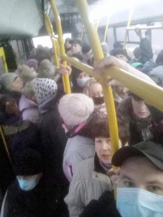 Страшная давка в киевском транспорте во время эпидемии 04