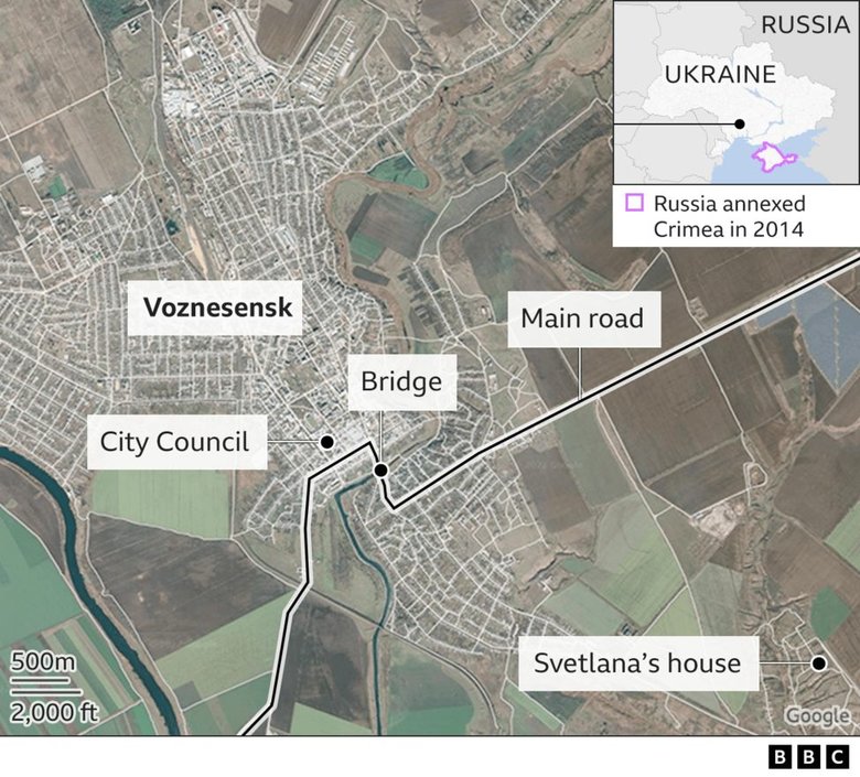 Маленький городок, которому удалось помешать крупным планам России: репортаж BBC из Вознесенска 05