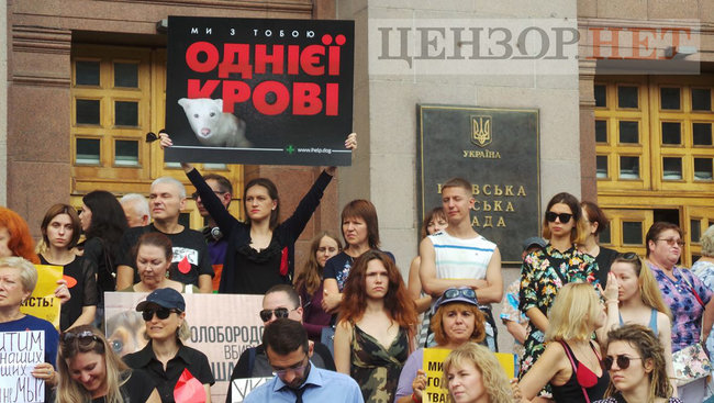Мы устали от безнаказанности извращенцев: Участники Всеукраинской акции Украина - не живодерня митинговали под КГГА 21