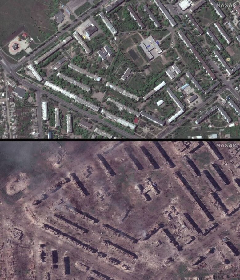 Як змінився Бахмут за рік - супутникові знімки 03