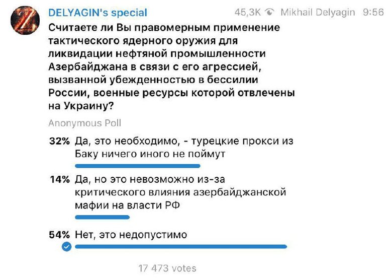 Депутат Держдуми РФ Делягін пропонує завдати ядерного удару по Азербайджану 01