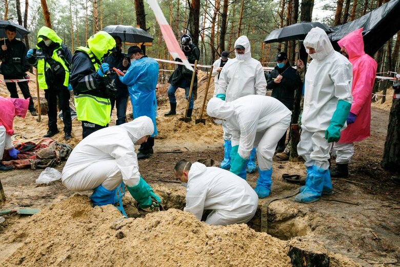 A total of 436 bodies were exhumed from the mass burial site in Izyum, Kharkiv Oblast, - OVA 07