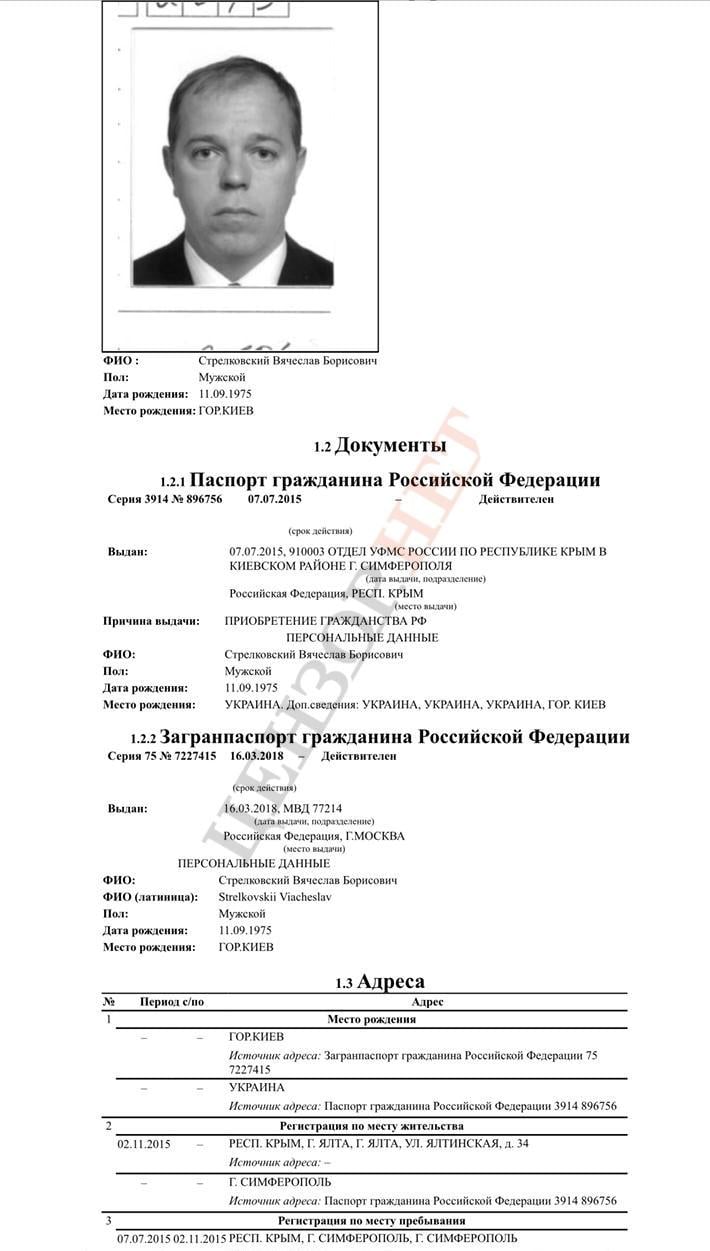 У обнальщика Стрелковского, сдавшего дом Гогилашвили, согласно базе данных, паспорт РФ 04