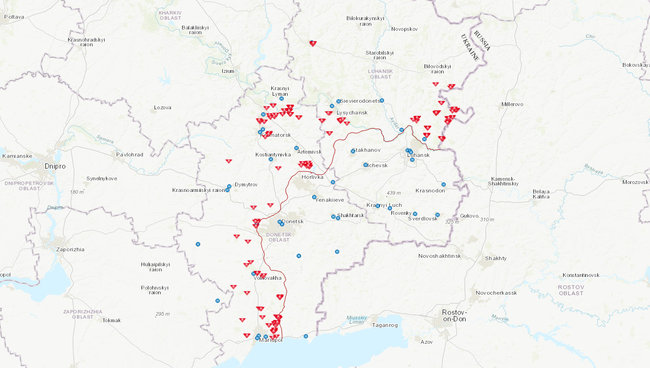 Розроблено інтерактивну карту замінованих територій Донбасу, - Міноборони 01