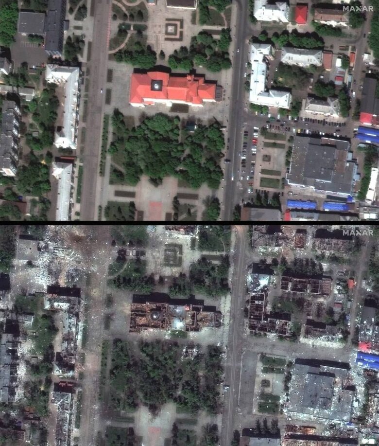 Як змінився Бахмут за рік - супутникові знімки 02