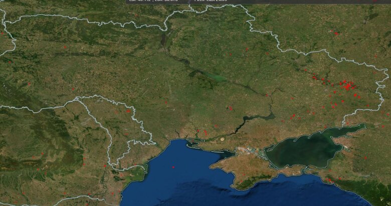 Вишки Бойка у Чорному морі продовжують горіти, – мапа NASA 01