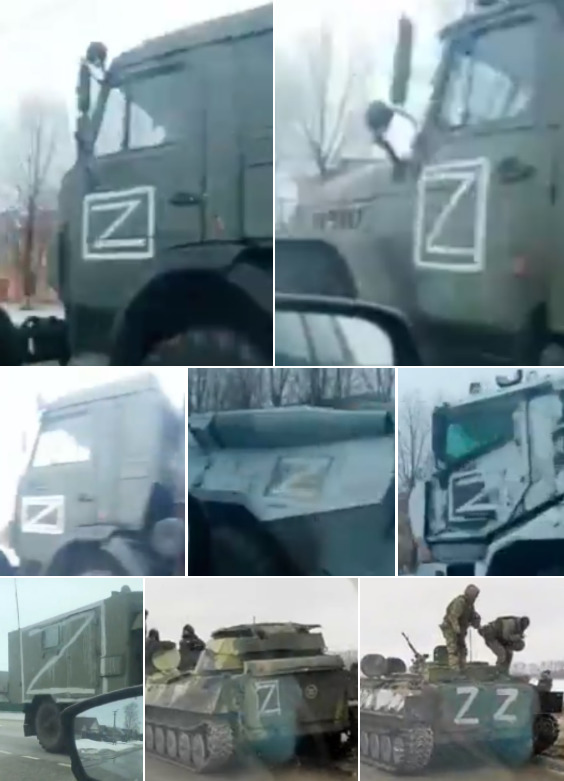 Передові частини військ РФ недалеко від України наносять на бронетехніку особливу позначку Z 01