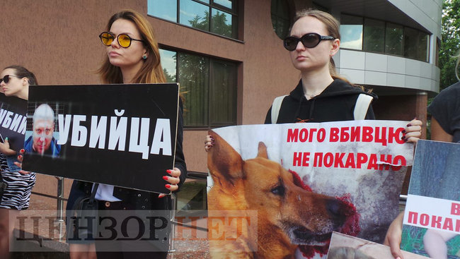 Вбивці не місце на волі, - зоозащитники пикетируют Апелляционный суд Киева с требованием оставить догхантера Святогора под арестом 13