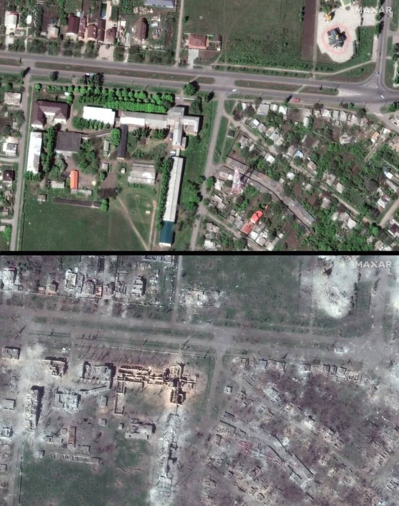 Як змінився Бахмут за рік - супутникові знімки 04
